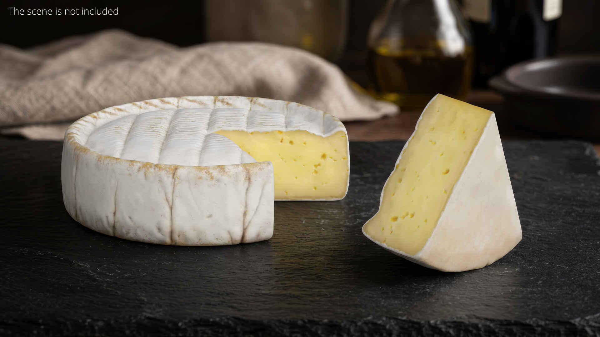 Brie Cheese Wheel with Cut Slice