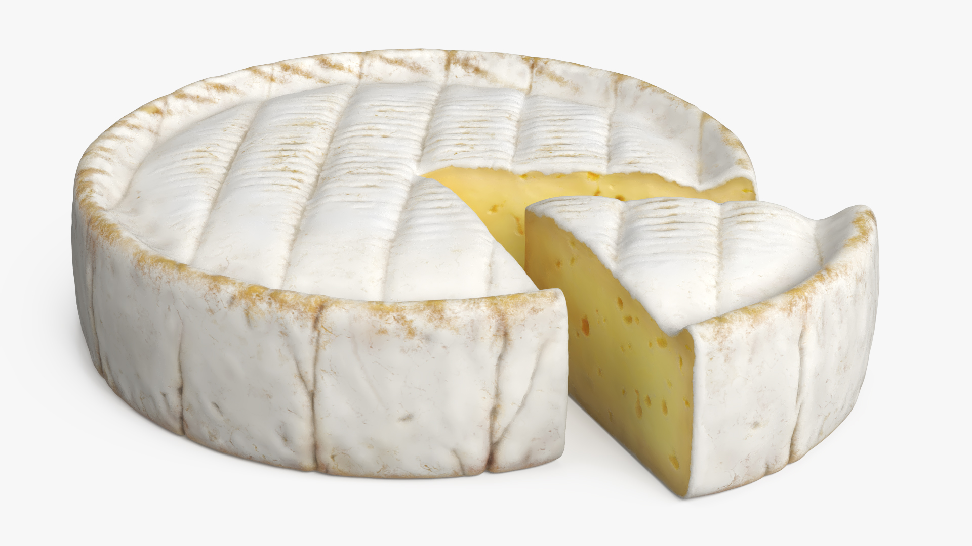 Brie Cheese Wheel with Cut Slice