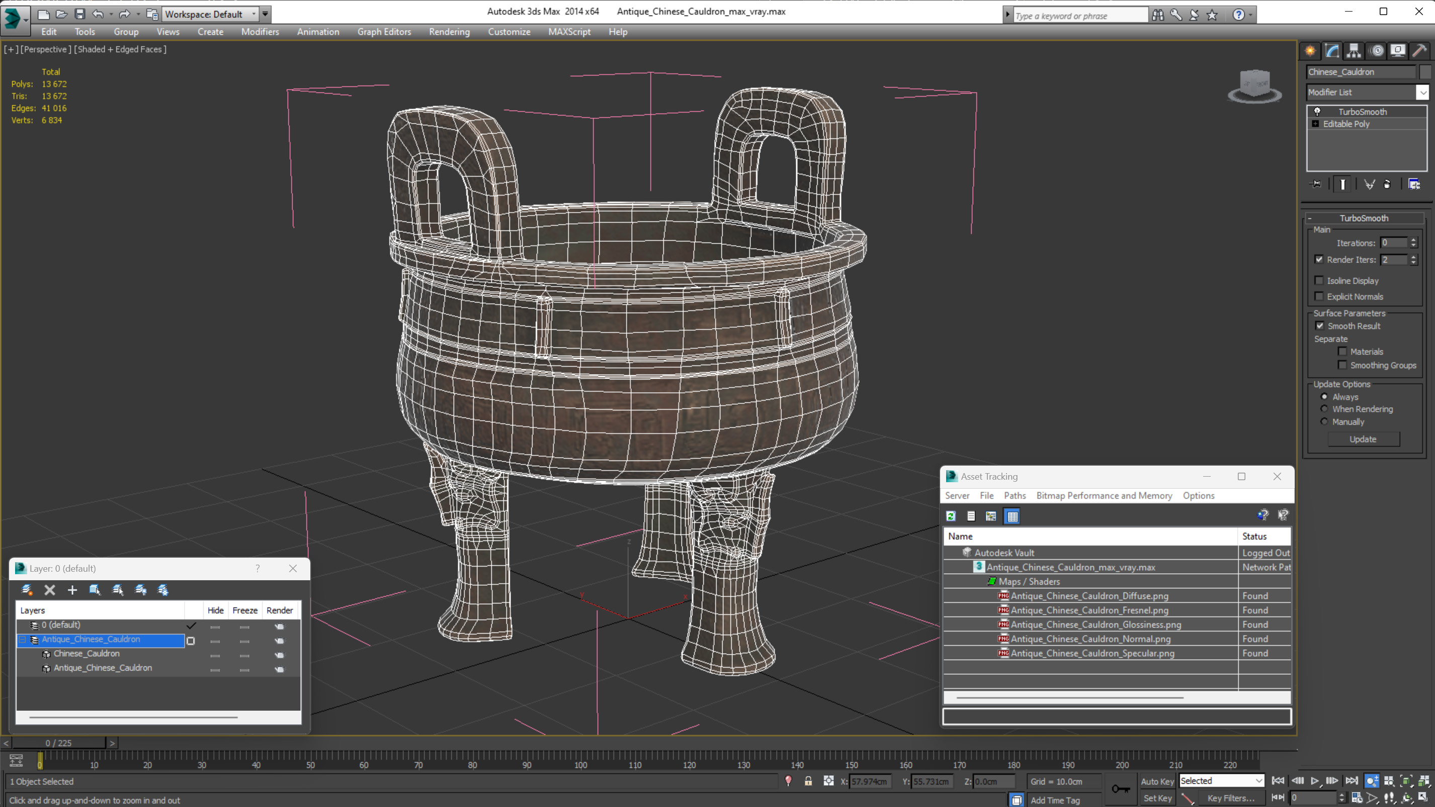 Antique Chinese Cauldron for 3D Print 3D