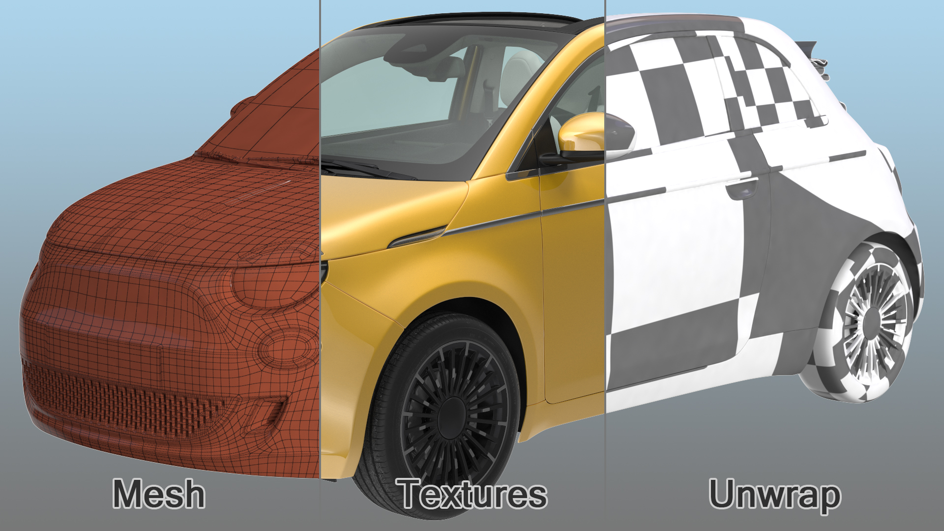 EV Cabriolet Rigged 3D model