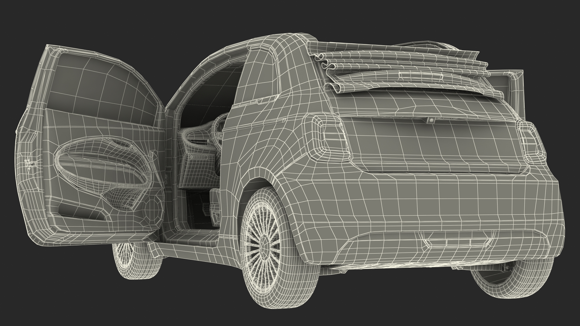 EV Cabriolet Rigged 3D model
