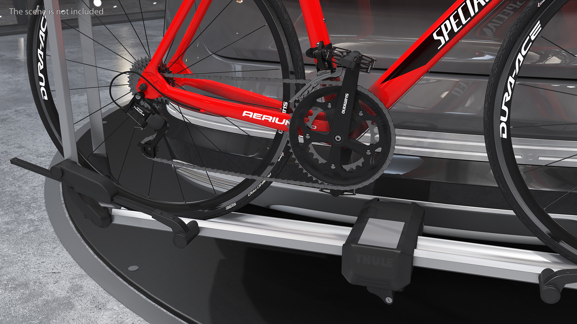3D model Thule Helium Aluminum Platform with Road Bike