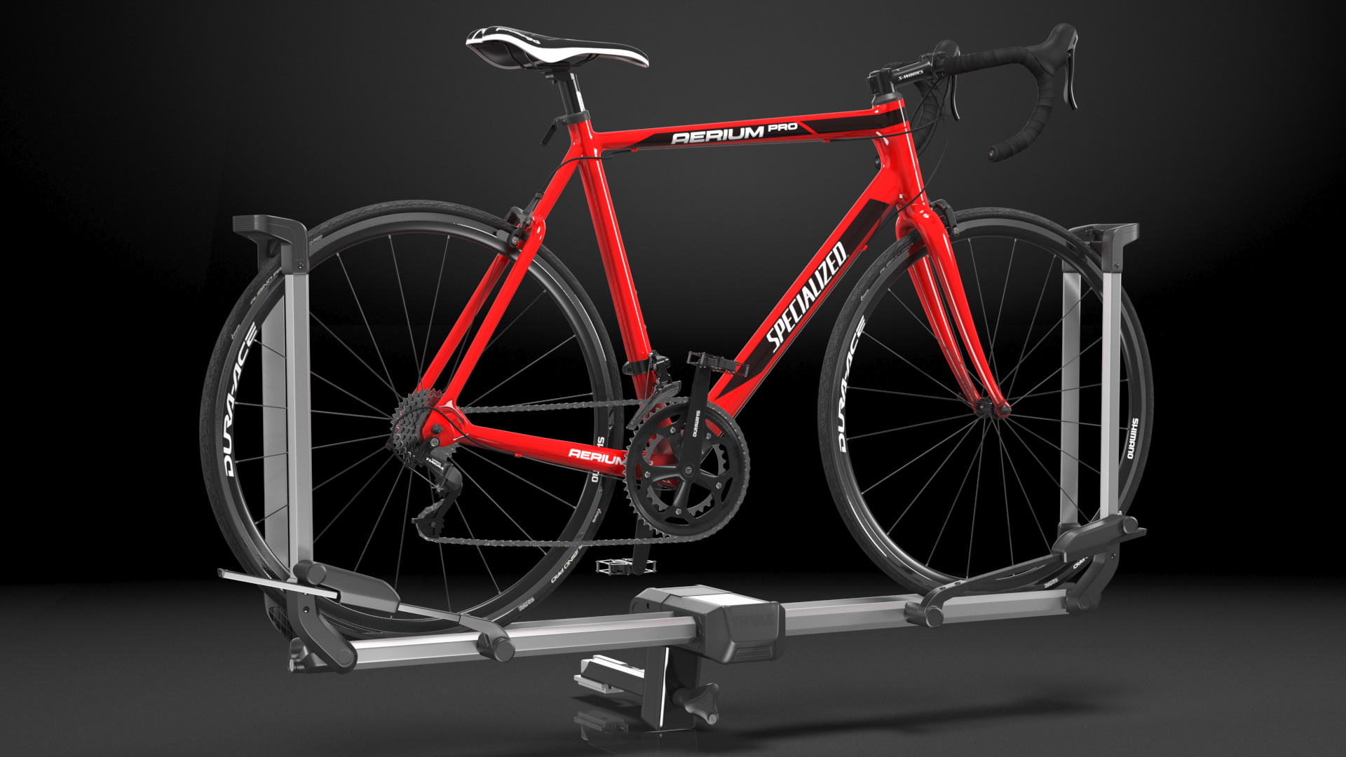 3D model Thule Helium Aluminum Platform with Road Bike