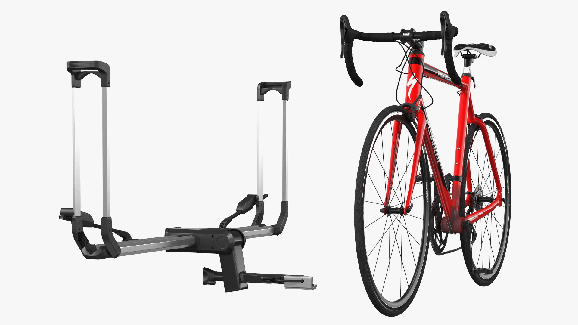 3D model Thule Helium Aluminum Platform with Road Bike