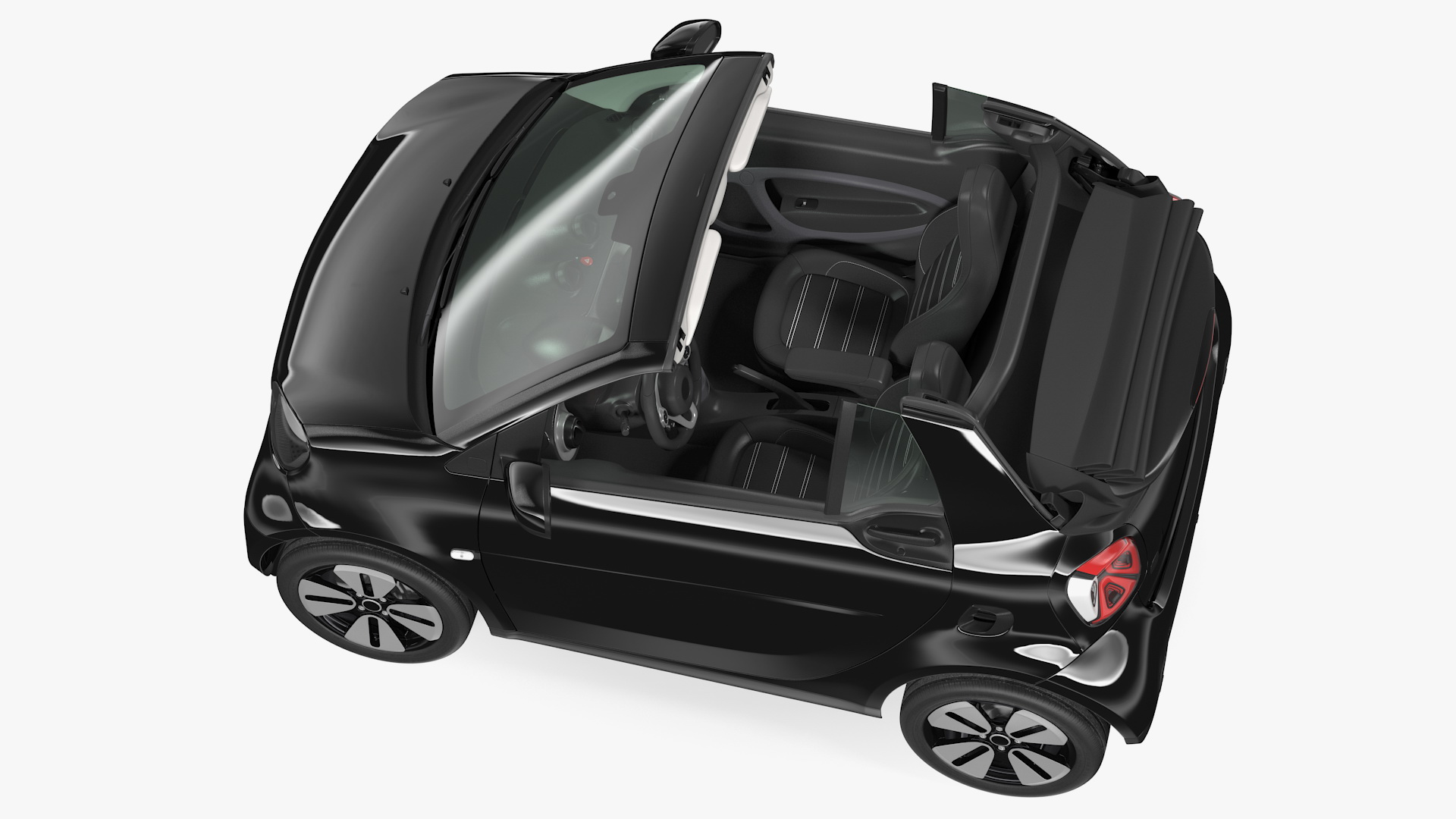 3D Electric Coupe Cabrio Rigged model