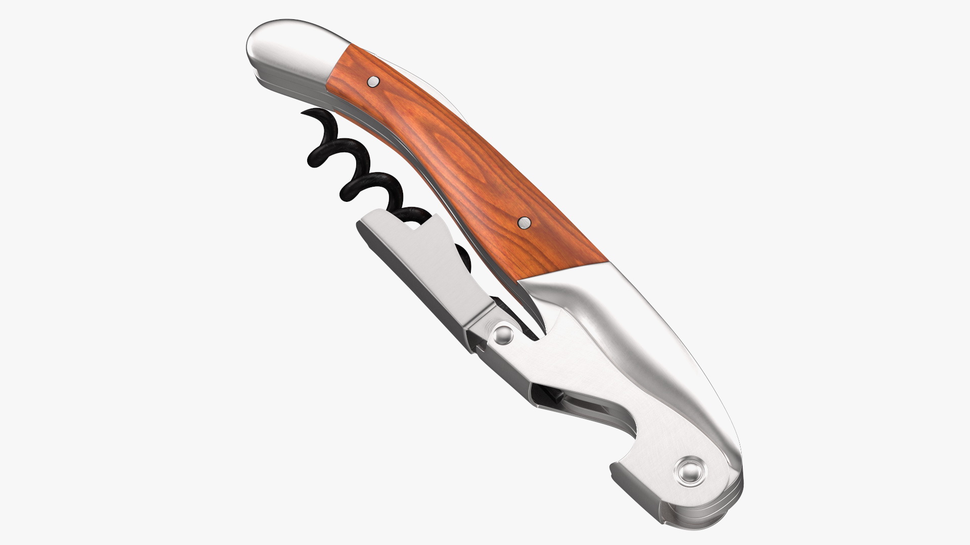 Waiters Corkscrew Wood Handle Fold 3D model