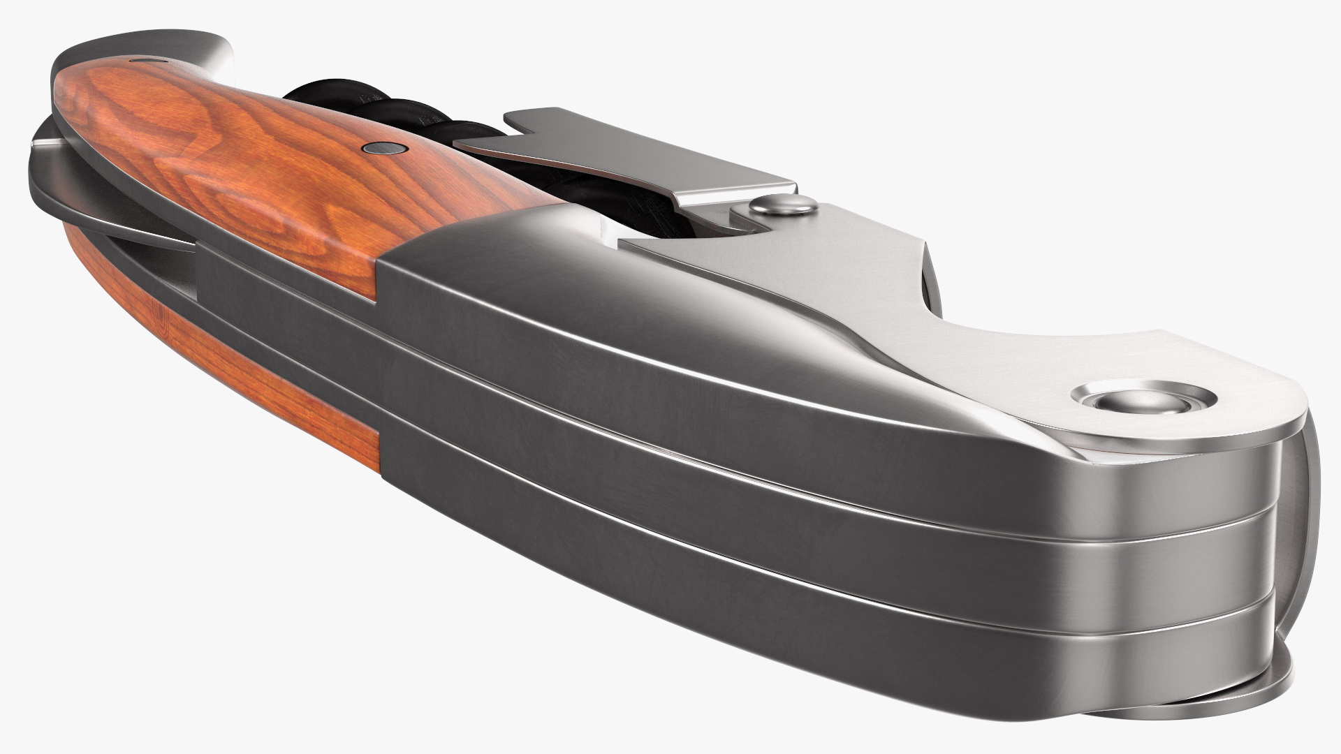 Waiters Corkscrew Wood Handle Fold 3D model