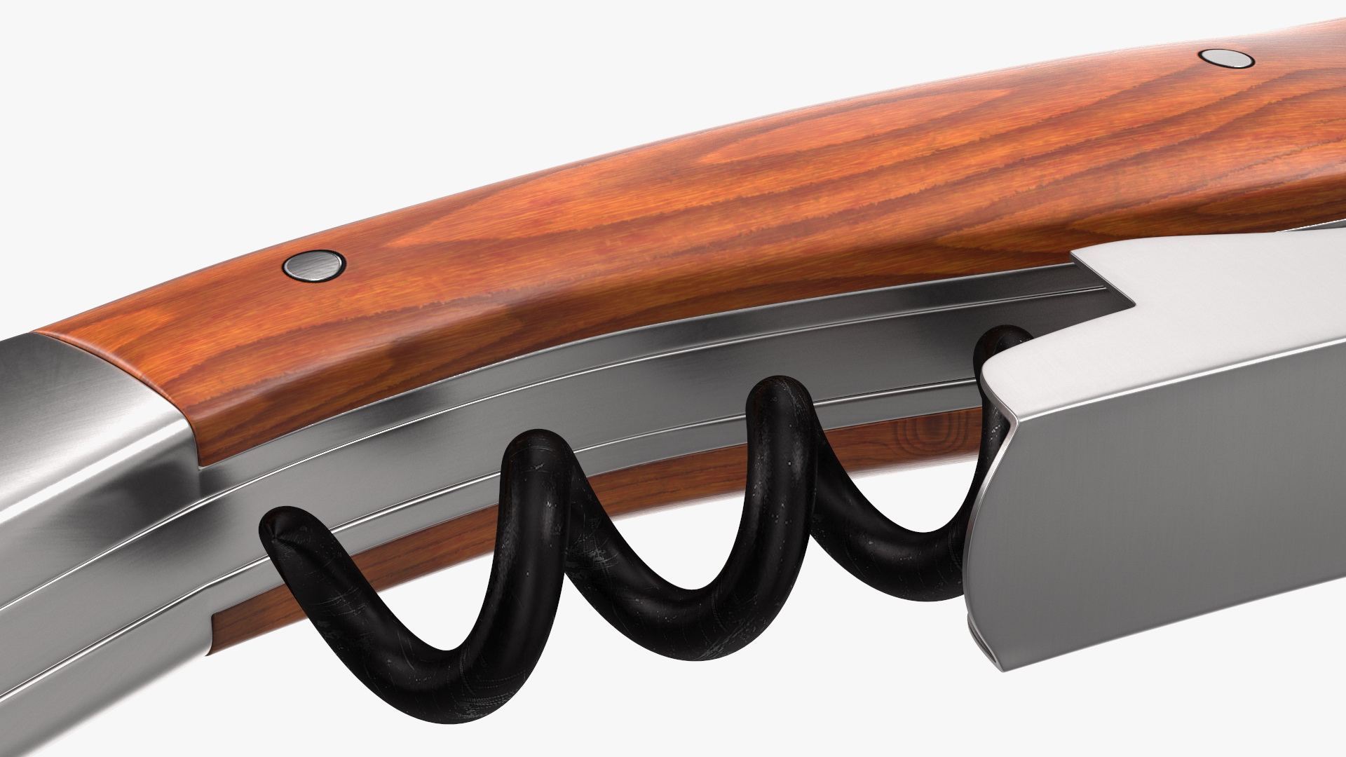 Waiters Corkscrew Wood Handle Fold 3D model