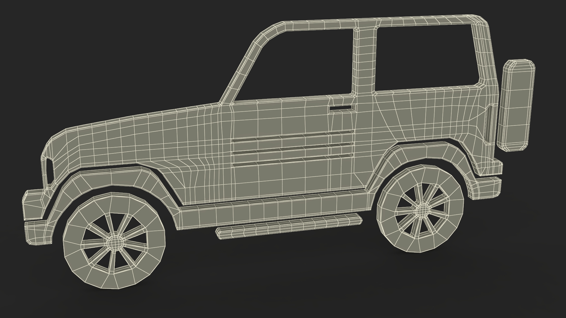 3D Car 4WD Silhouette model