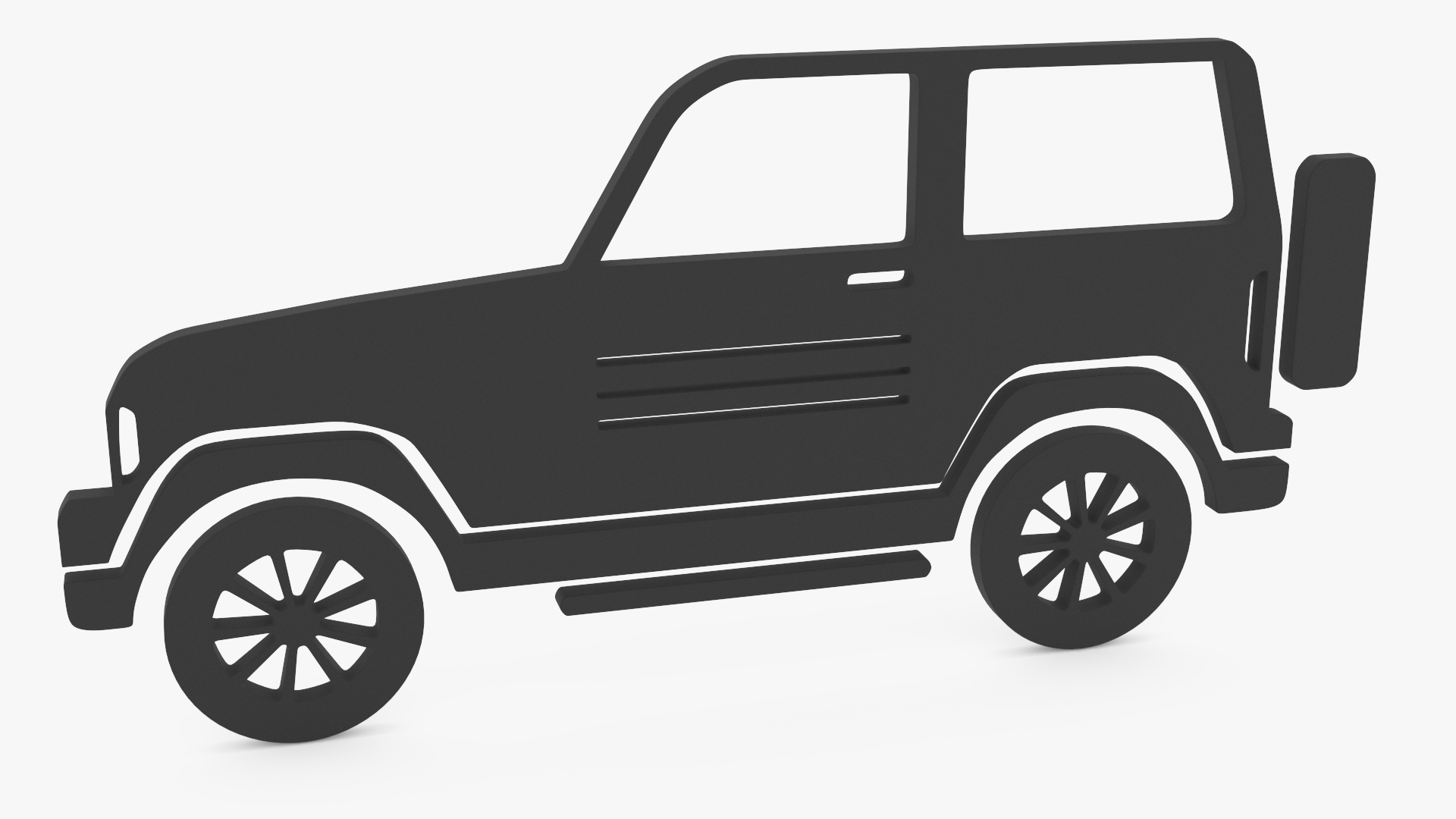 3D Car 4WD Silhouette model
