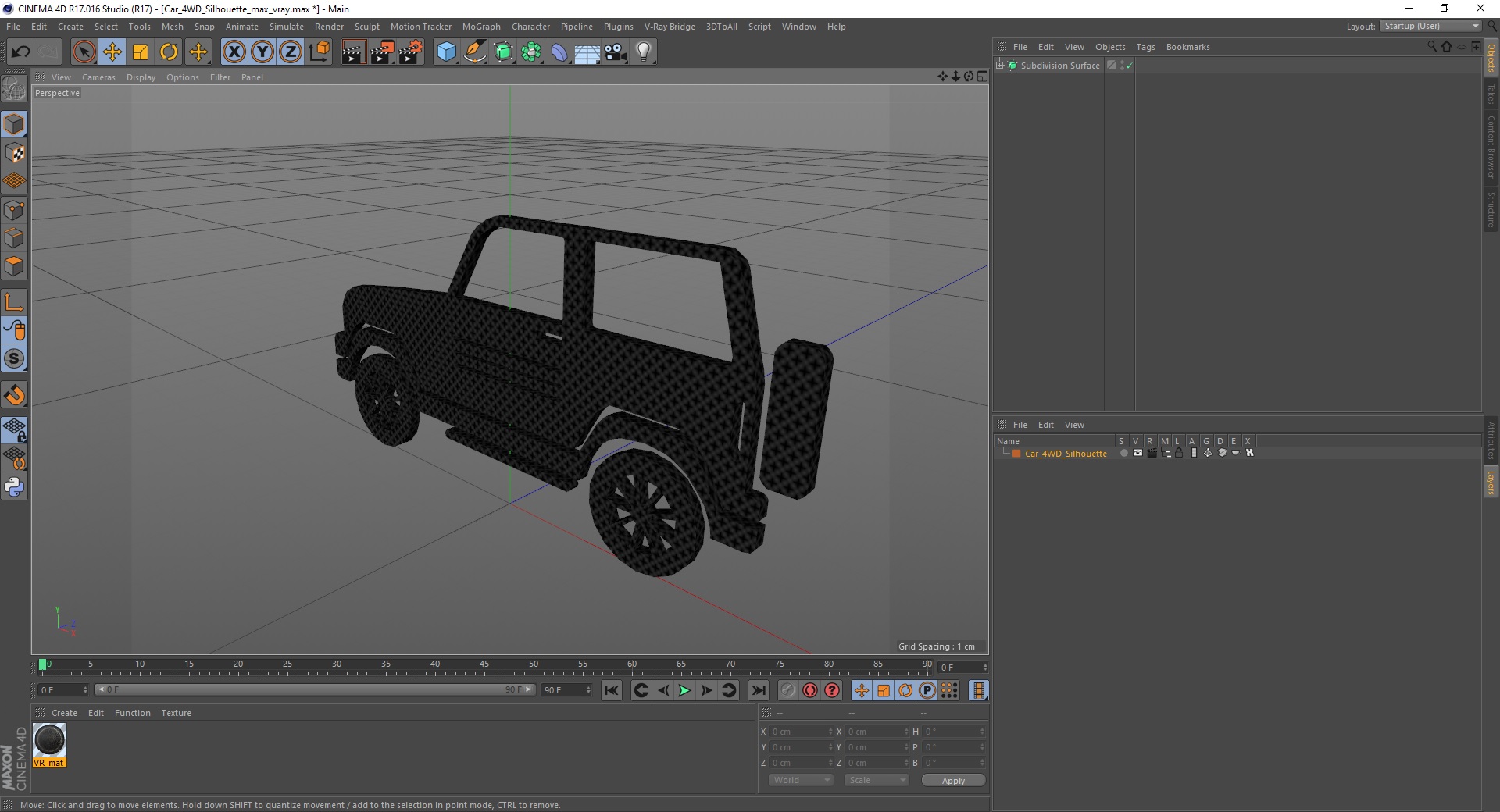 3D Car 4WD Silhouette model