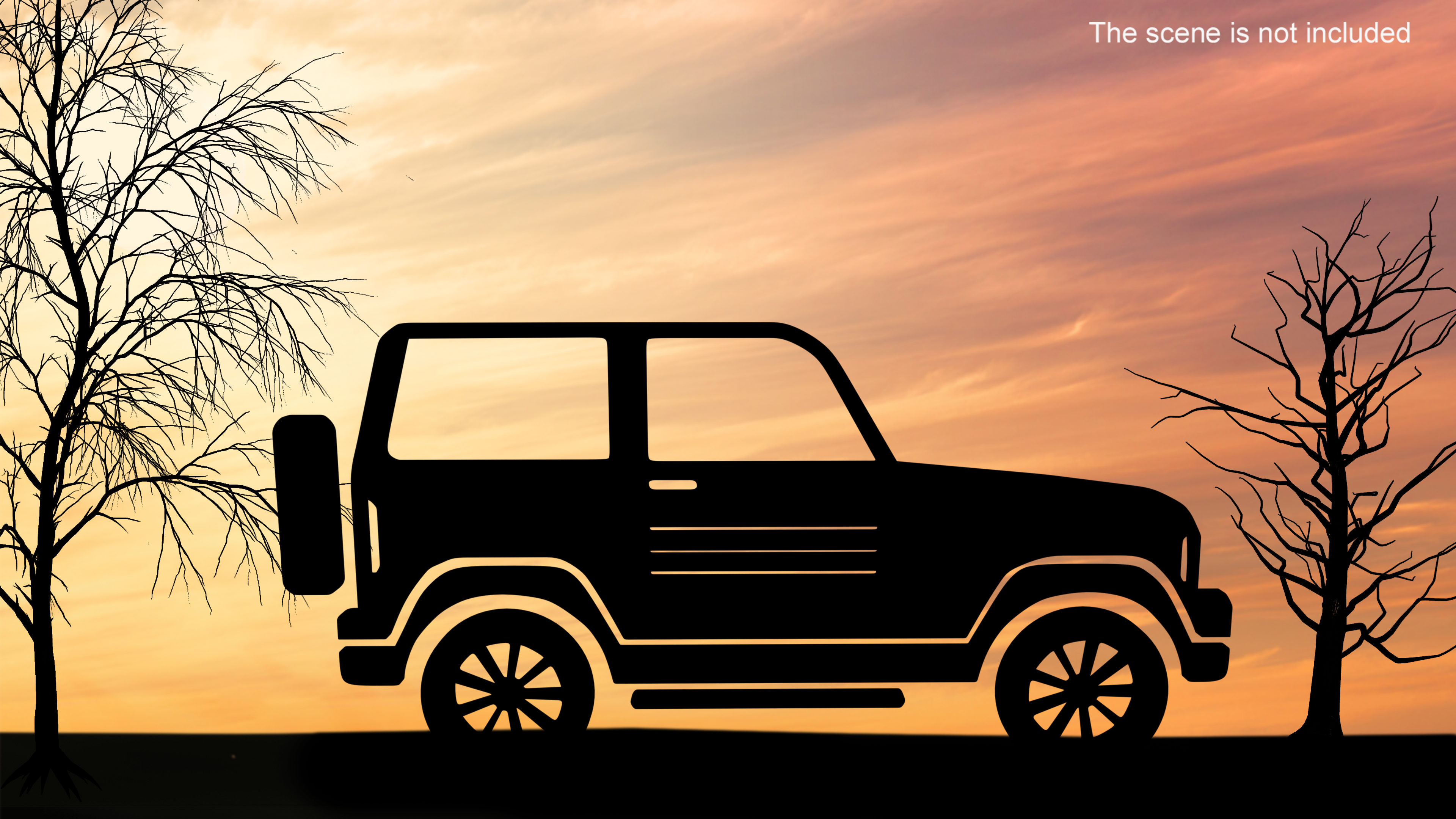 3D Car 4WD Silhouette model