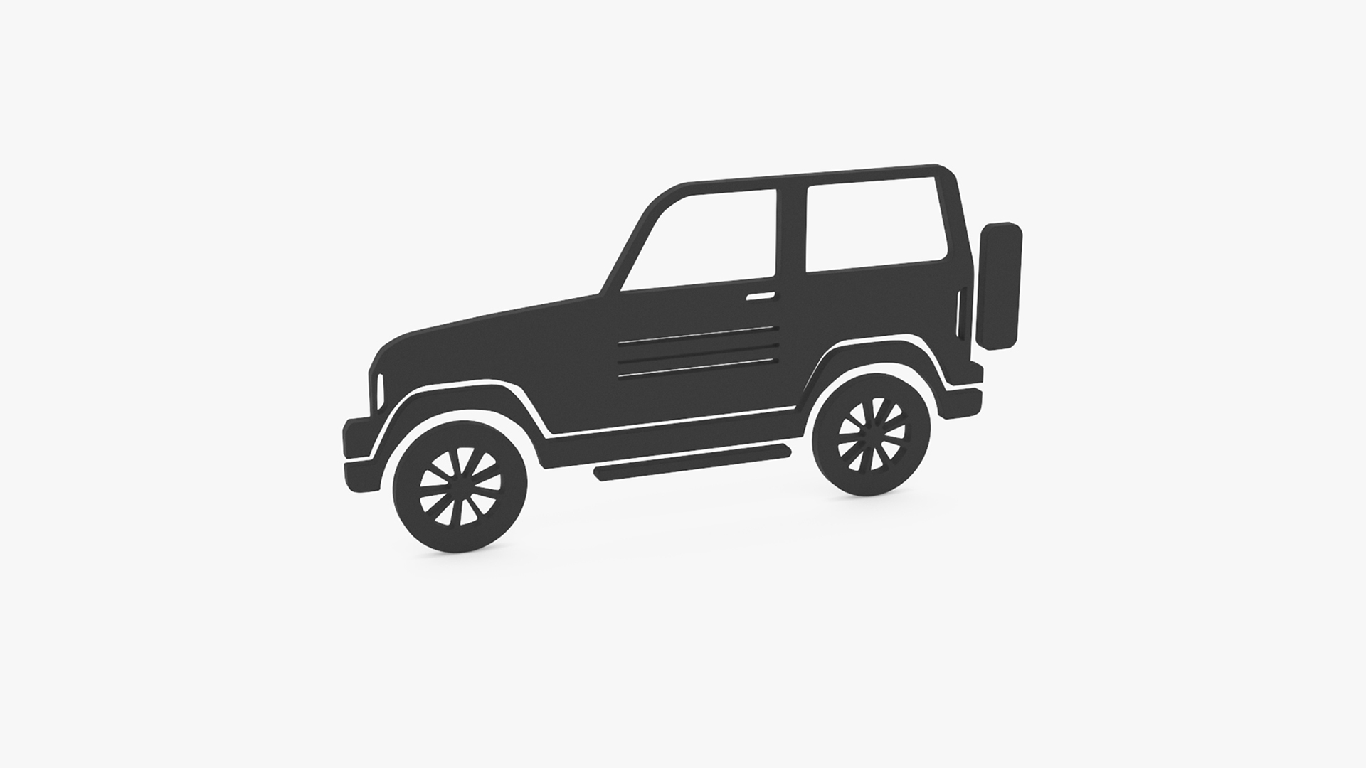 3D Car 4WD Silhouette model