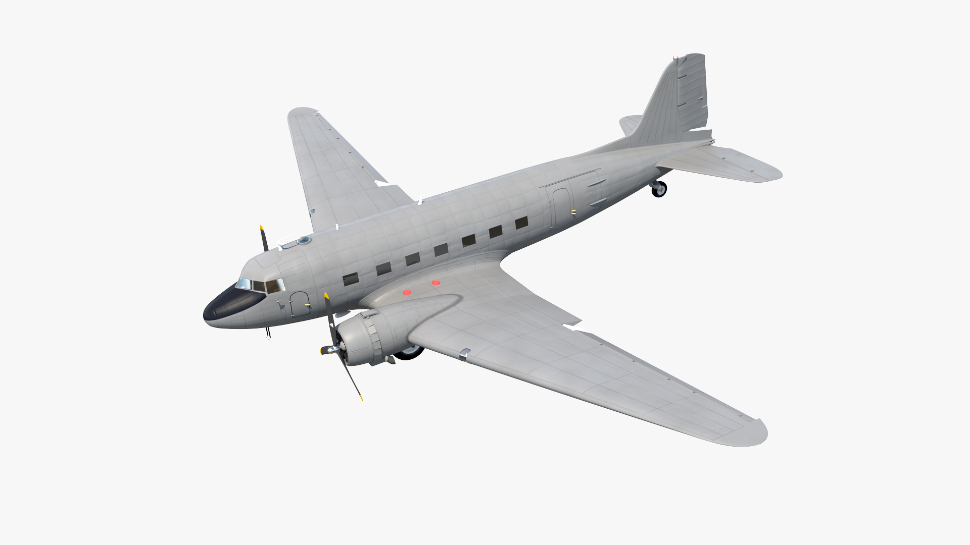 3D Vintage Transport Airplane Generic Rigged