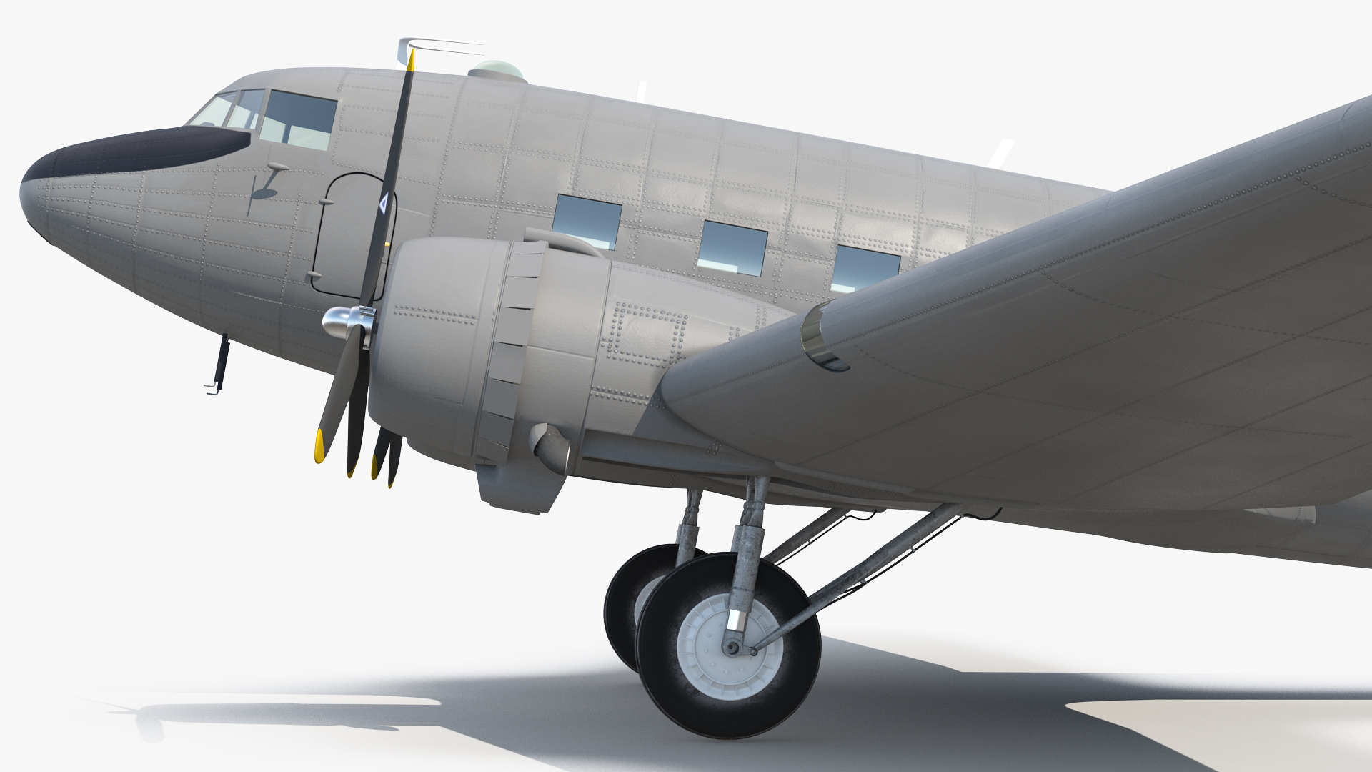 3D Vintage Transport Airplane Generic Rigged