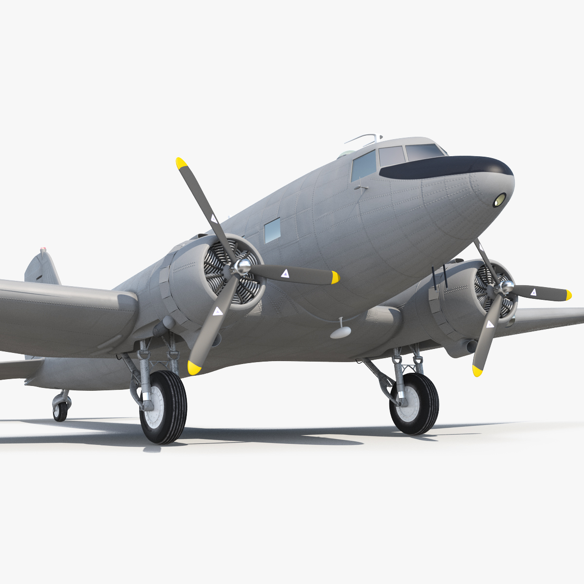 3D Vintage Transport Airplane Generic Rigged