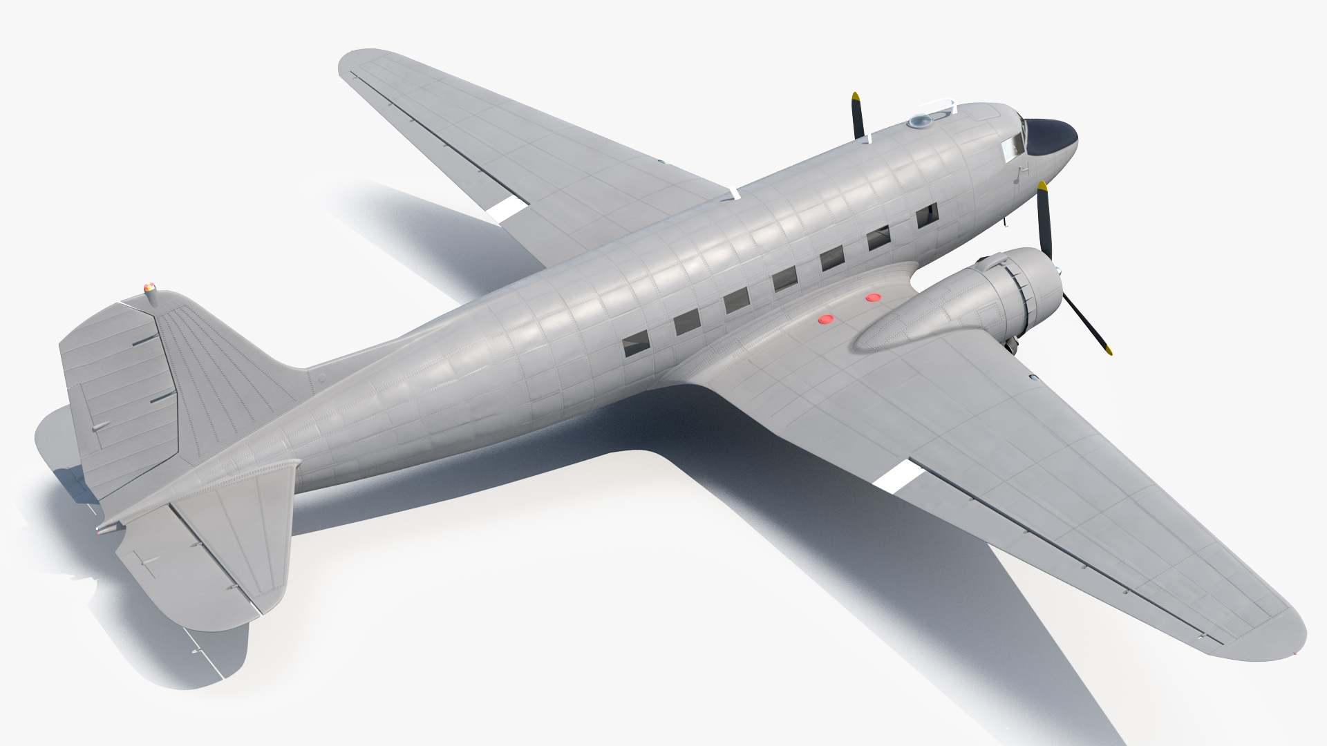 3D Vintage Transport Airplane Generic Rigged