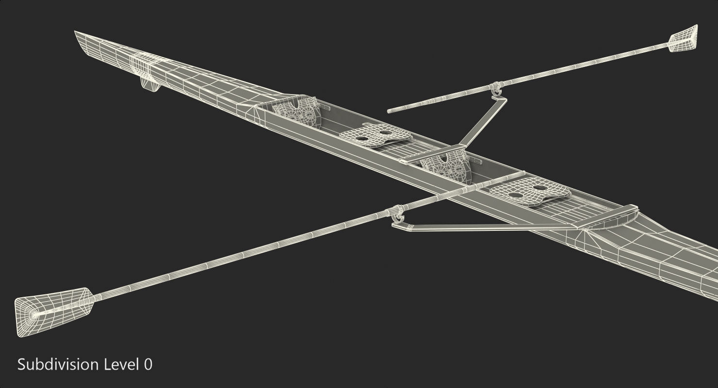 Pair Sweep Rowing Boat 3D