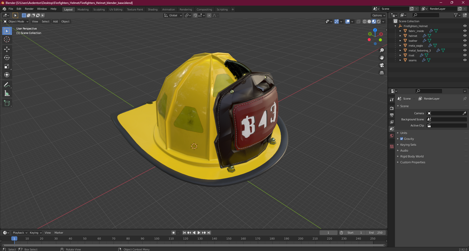 Firefighters Helmet 3D model