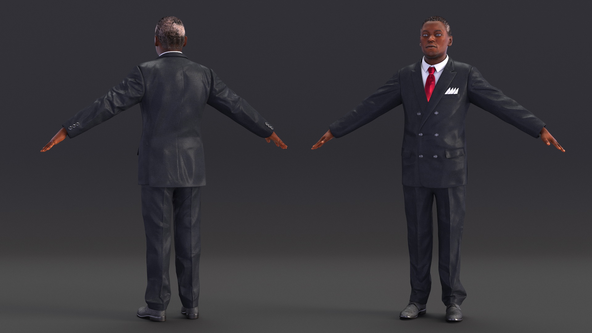3D Stylish African American Business Man Fur