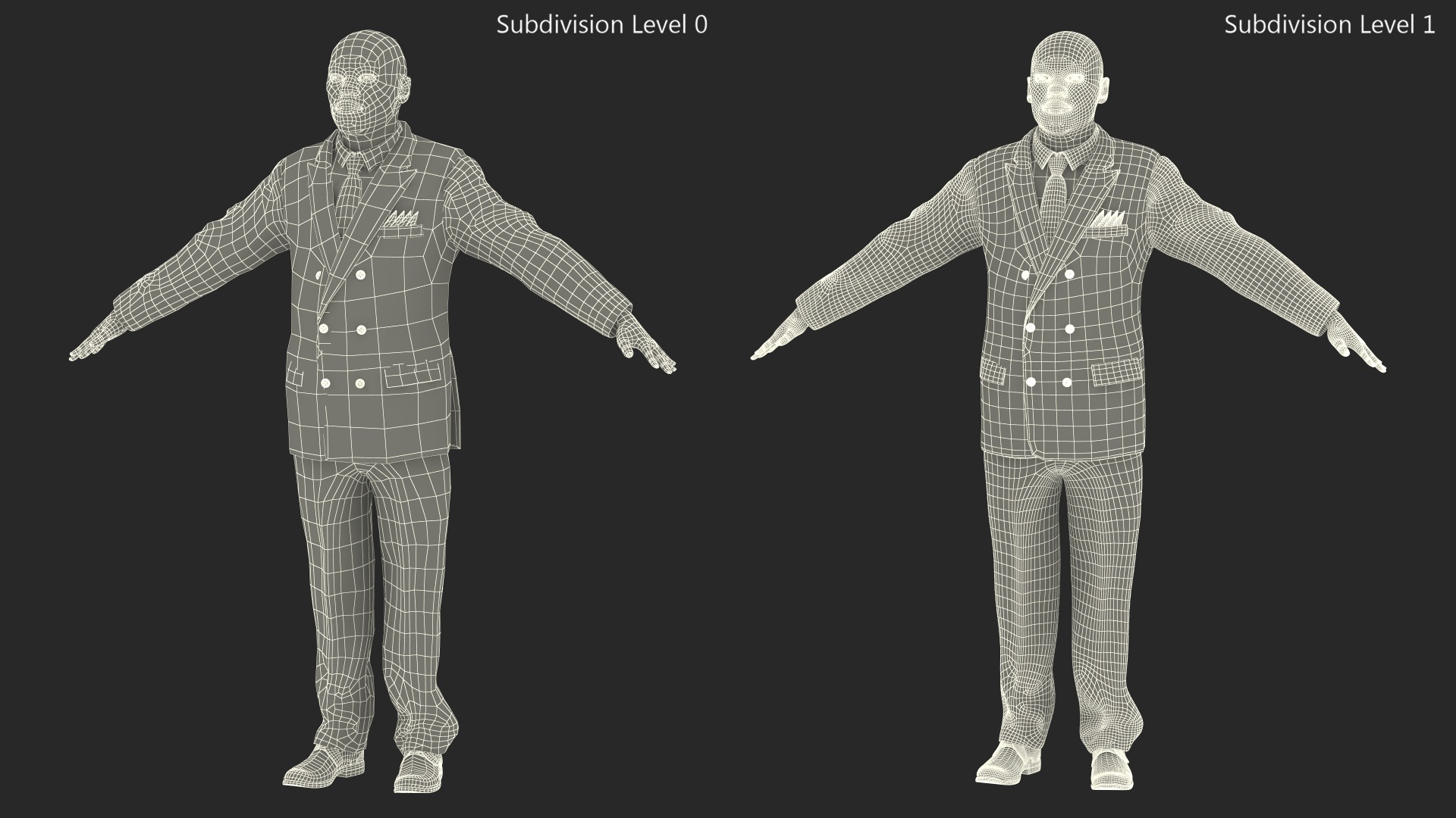 3D Stylish African American Business Man Fur