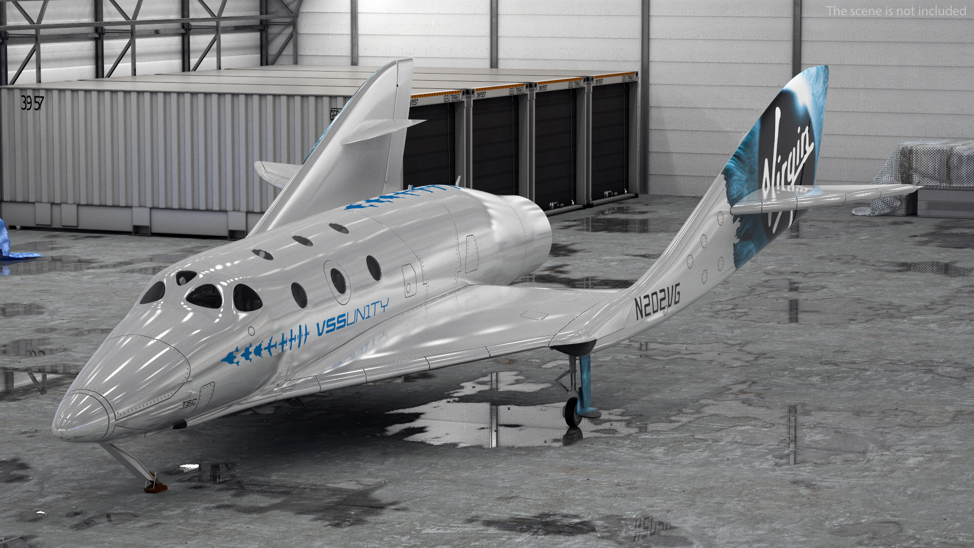 3D VSS Imagine Virgin Galactic SpaceShip III Rigged model
