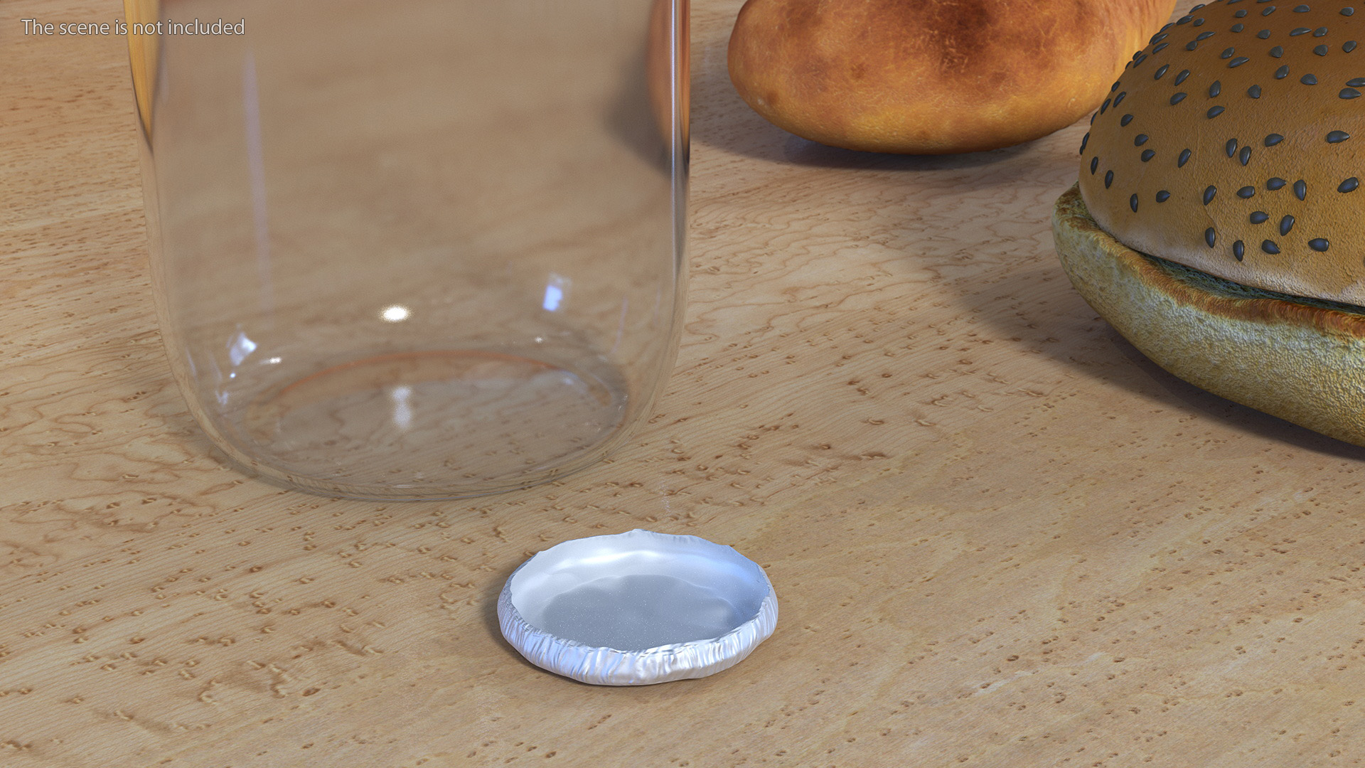 3D model Glass Bottle One Pint with Foil Top Open
