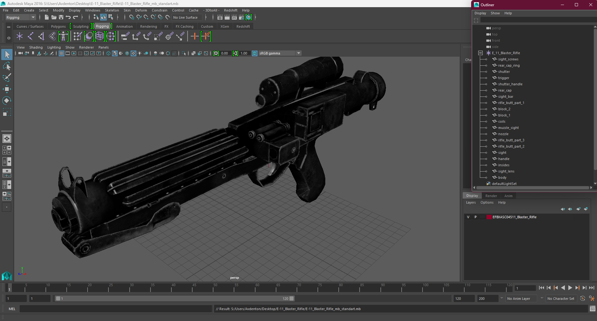3D E-11 Blaster Rifle model