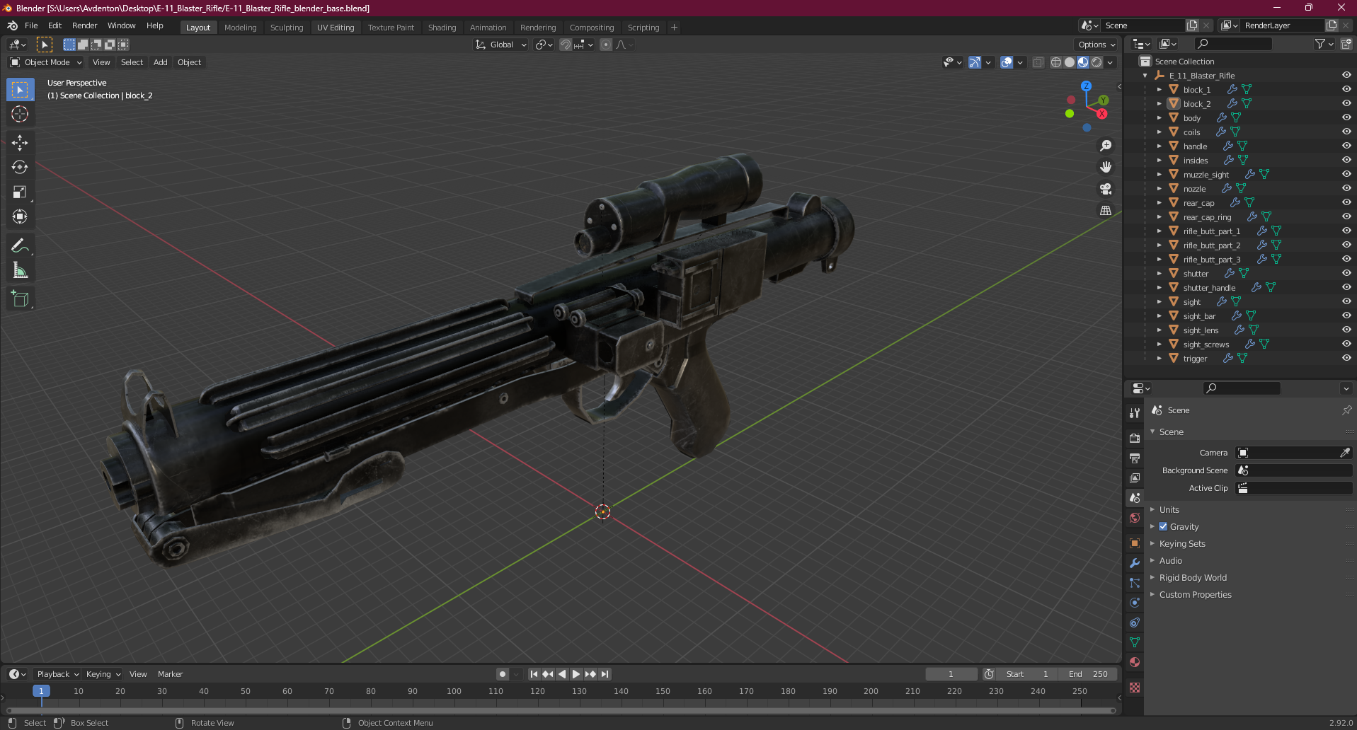 3D E-11 Blaster Rifle model