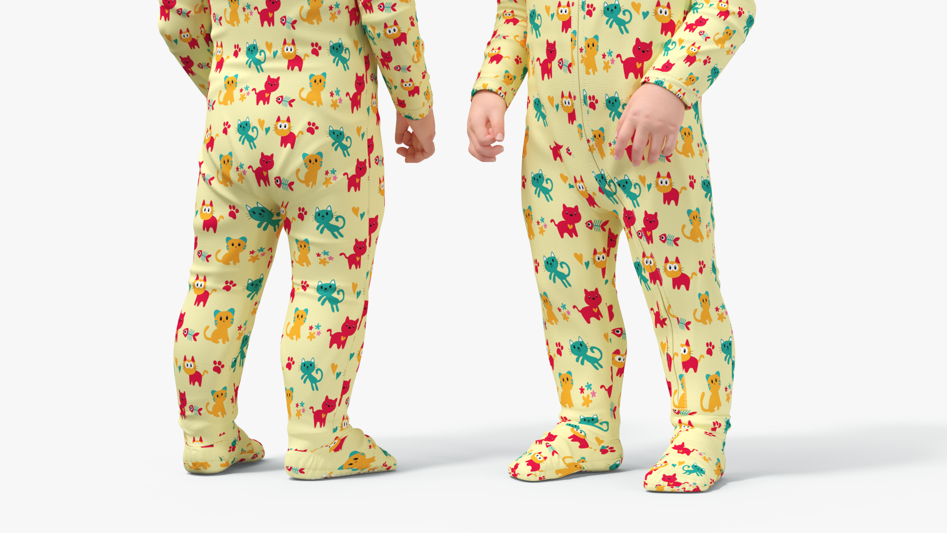 Toddler Aged 1 Year in Pajamas Standing Pose 3D model