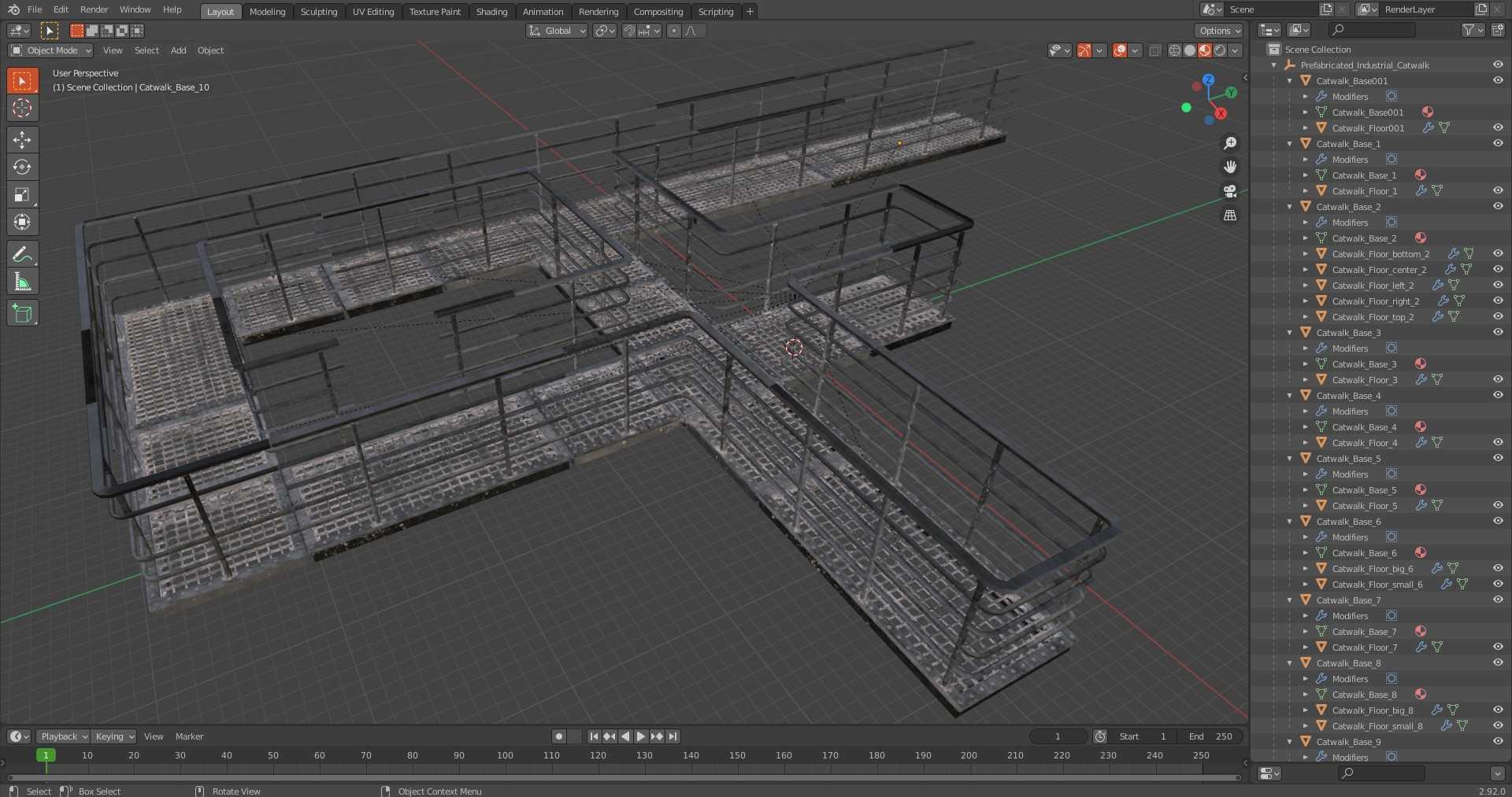 Prefabricated Industrial Catwalk 3D
