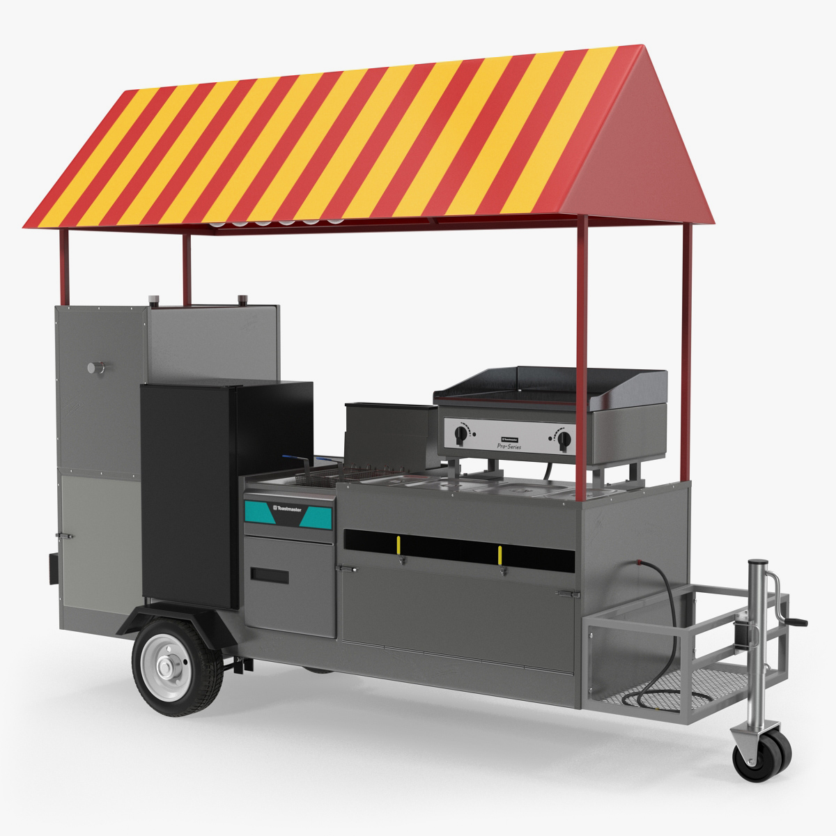 Limo Hot Dog Cart 3D Model, view 3