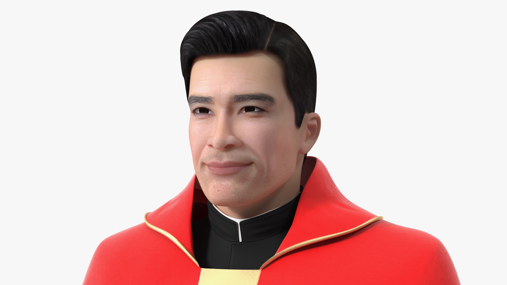 3D Clergyman with Liturgical Vestment Red Robe model