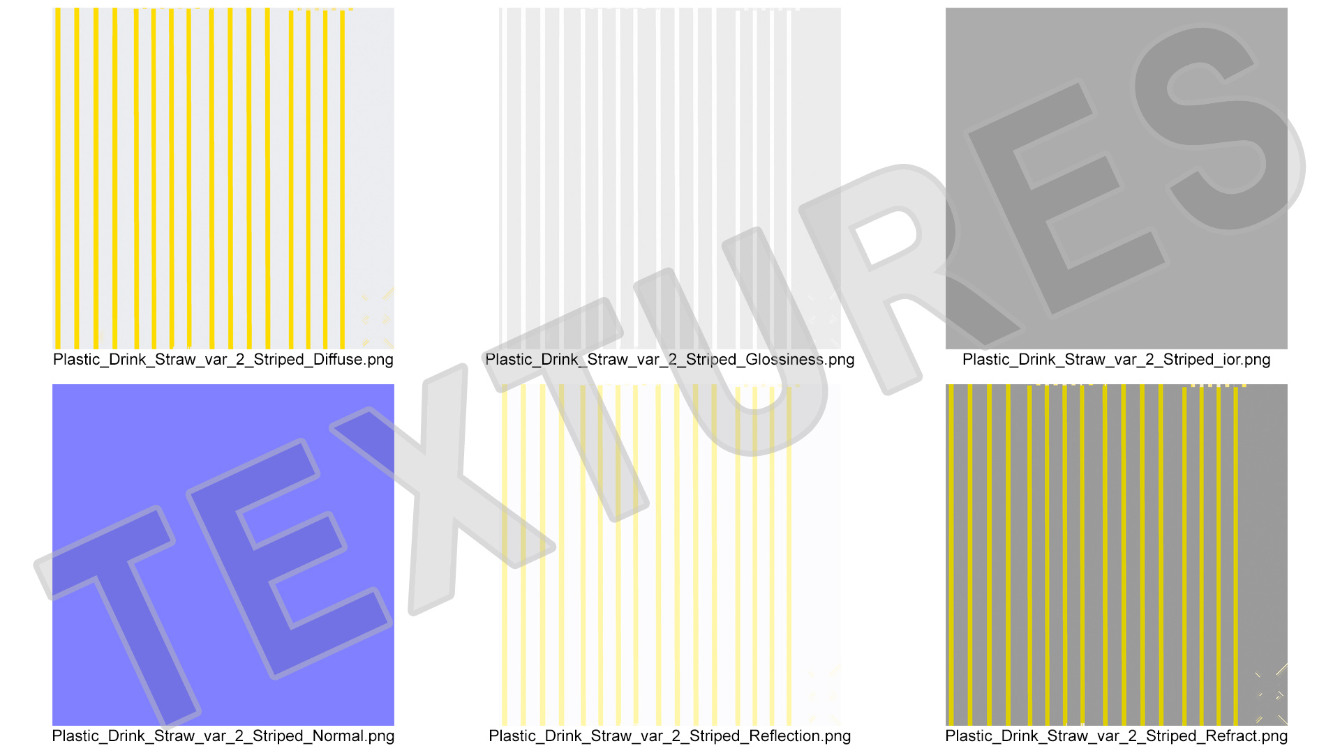 3D Bendy Plastic Drinking Straw Striped