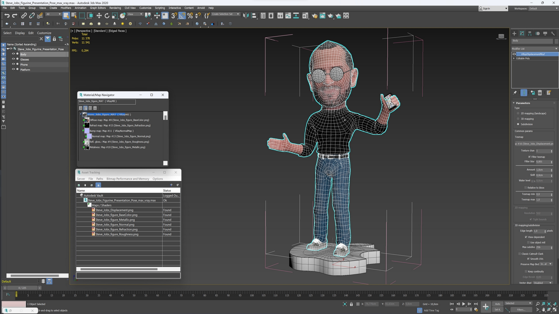 Steve Jobs Figurine Presentation Pose 3D