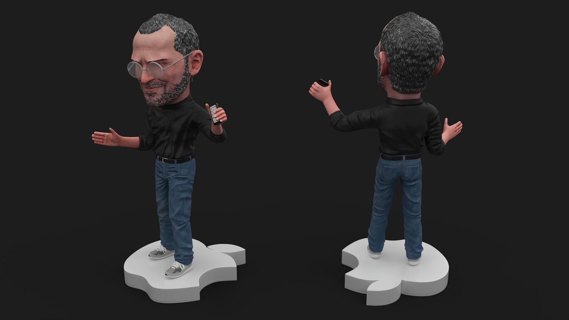 Steve Jobs Figurine Presentation Pose 3D