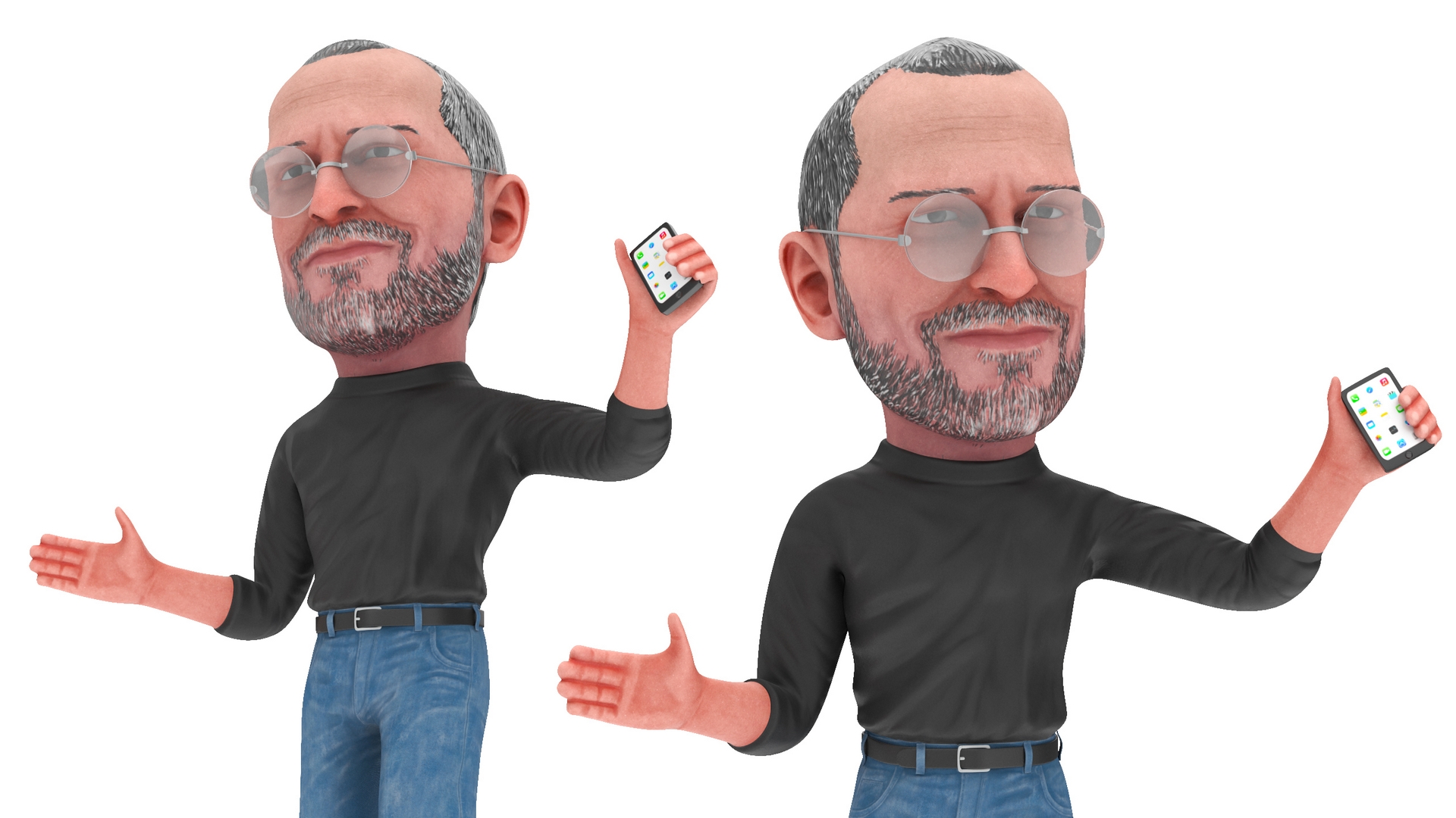 Steve Jobs Figurine Presentation Pose 3D
