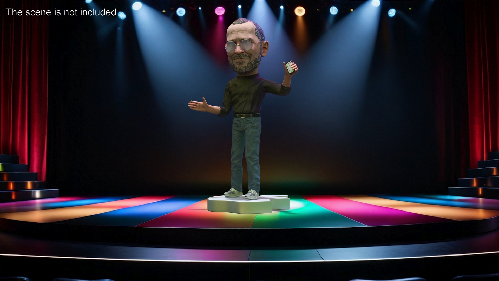 Steve Jobs Figurine Presentation Pose 3D