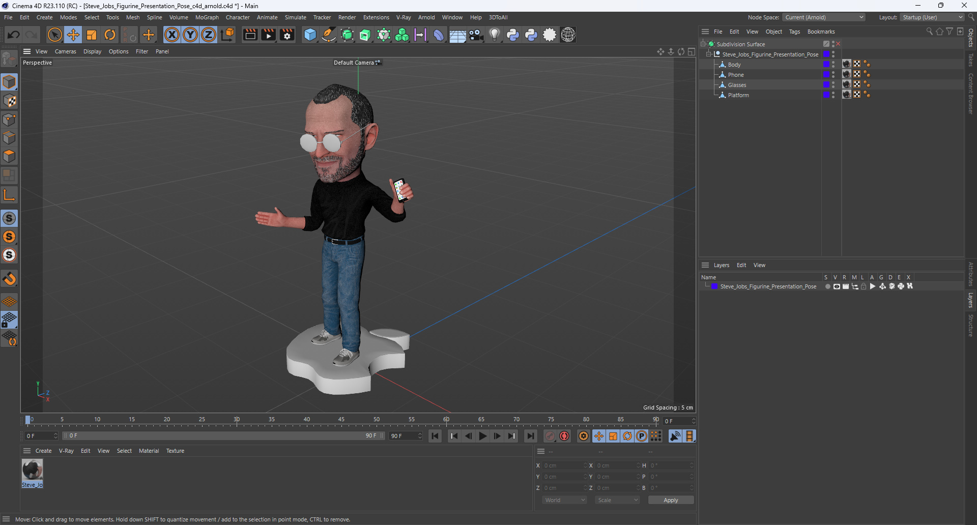Steve Jobs Figurine Presentation Pose 3D