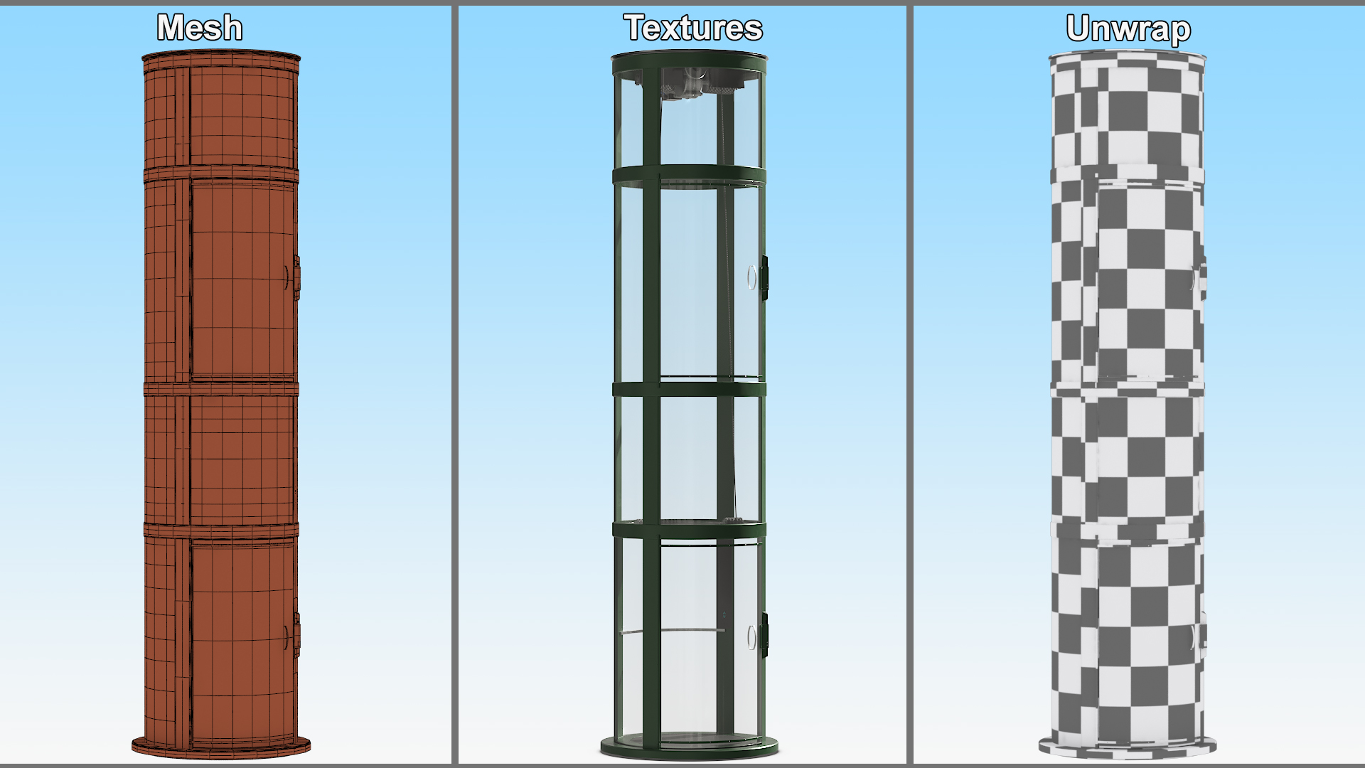 3D Petite Glass Lift Green model