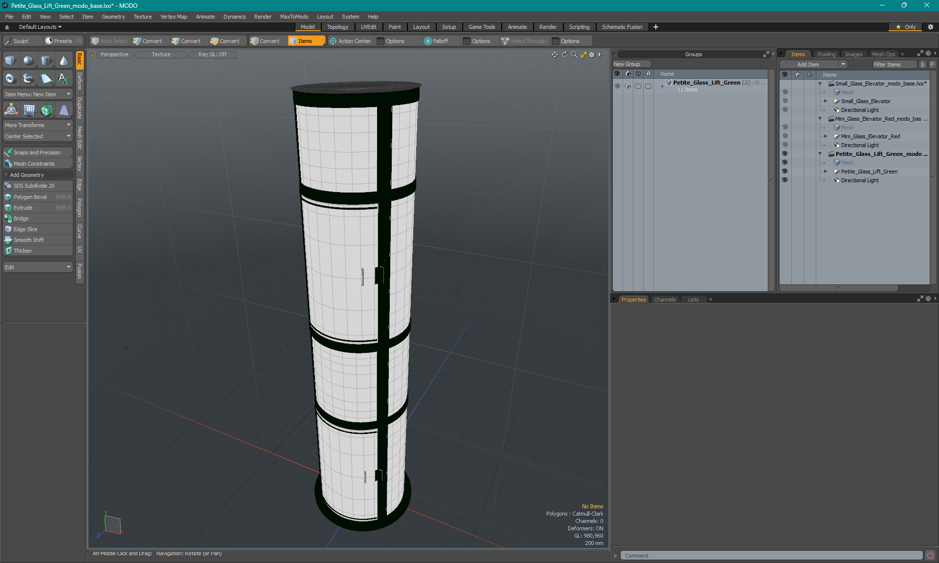 3D Petite Glass Lift Green model