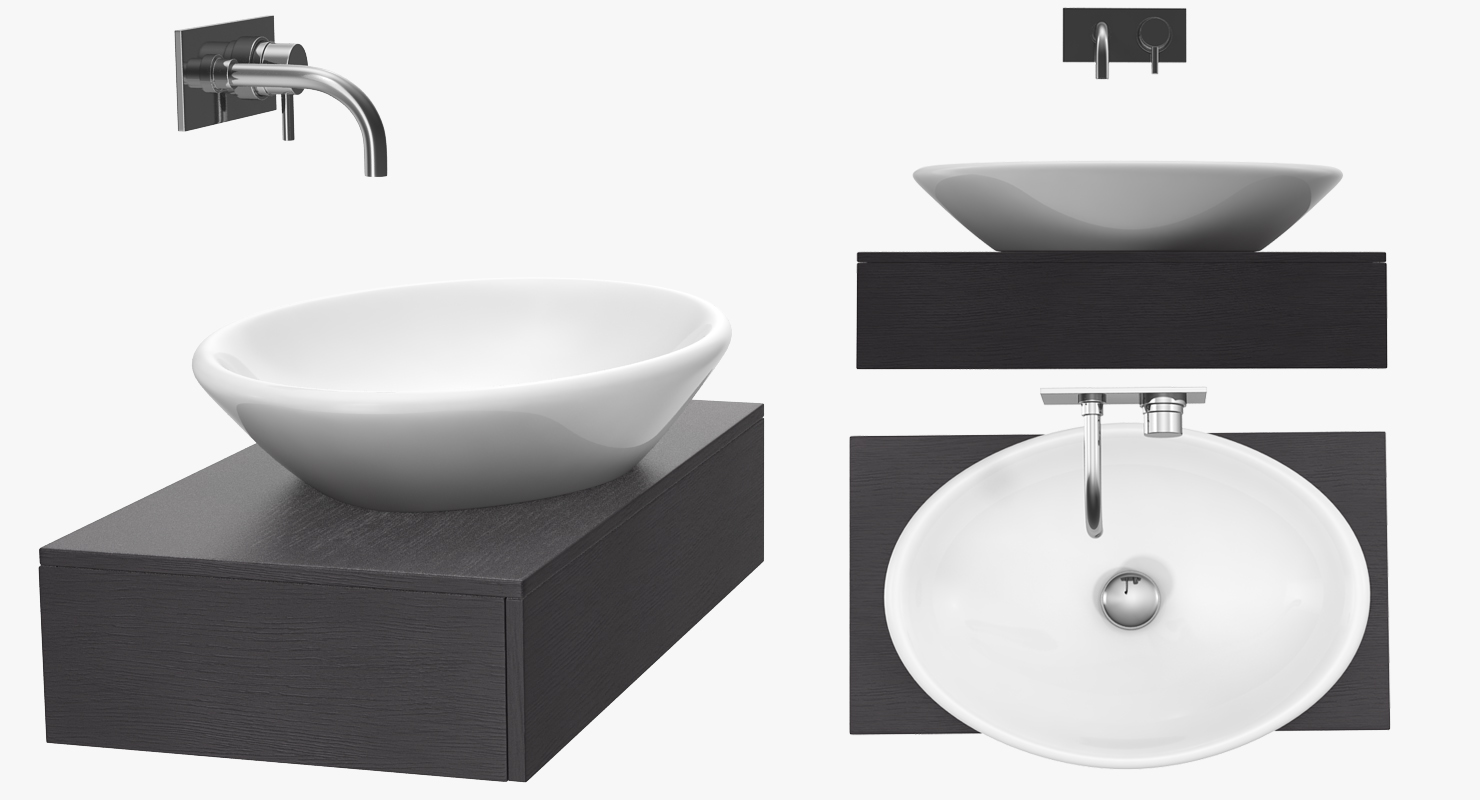Bathroom Ceramic Counter Top Wash Bowl Basin 3D model