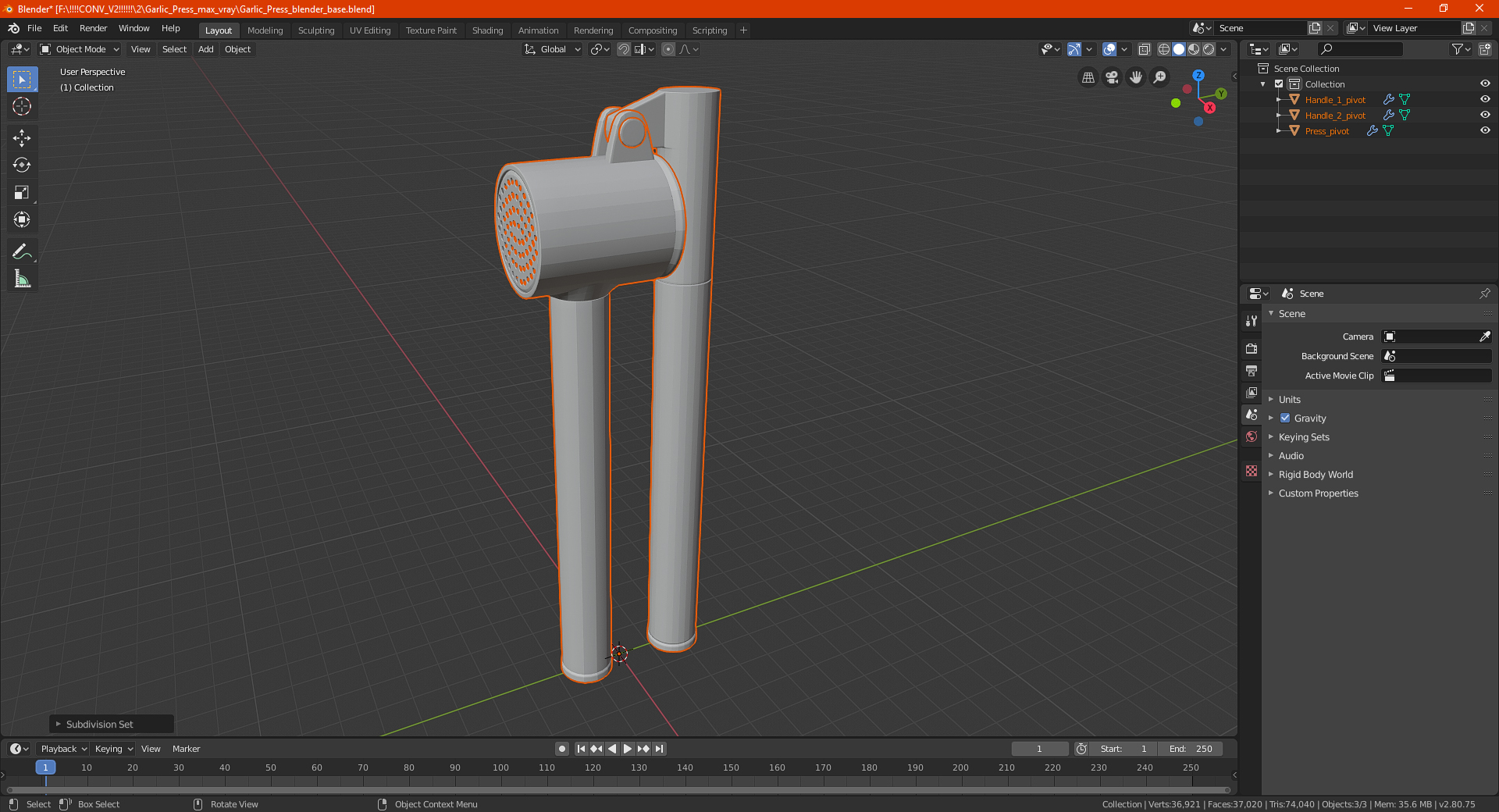 Garlic Press 3D