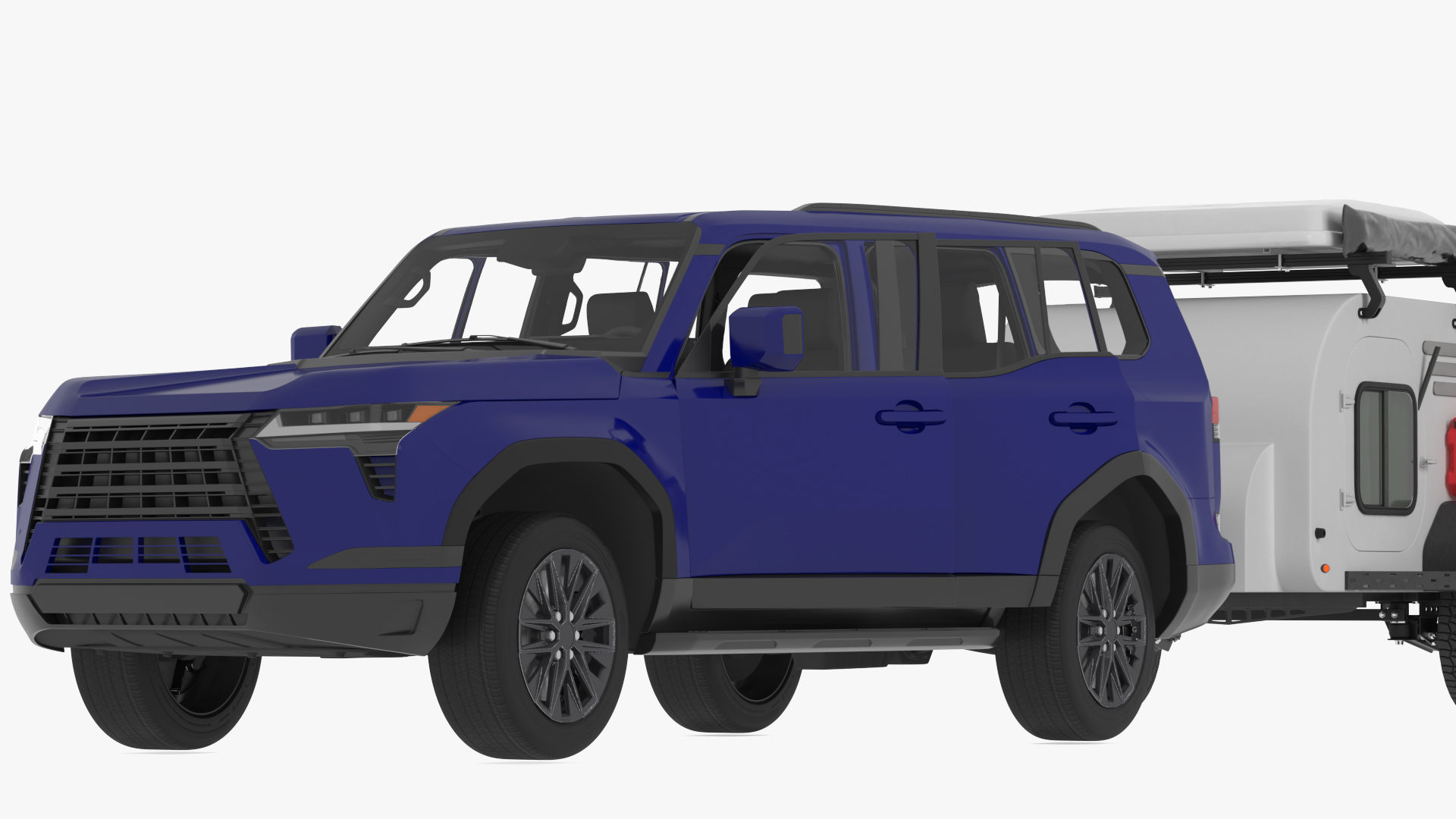 3D Modern SUV with Camping Trailer