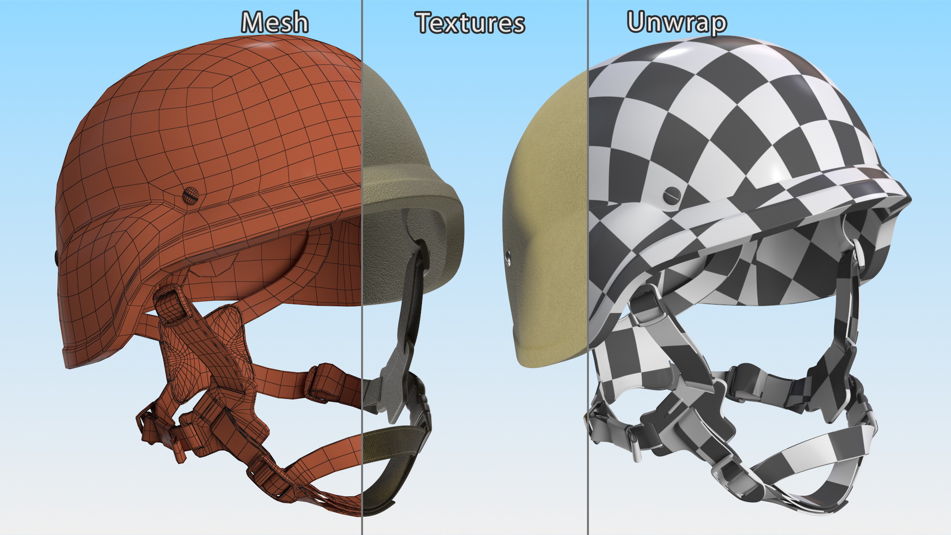 3D Kevlar Marine Lightweight Helmet Brown model
