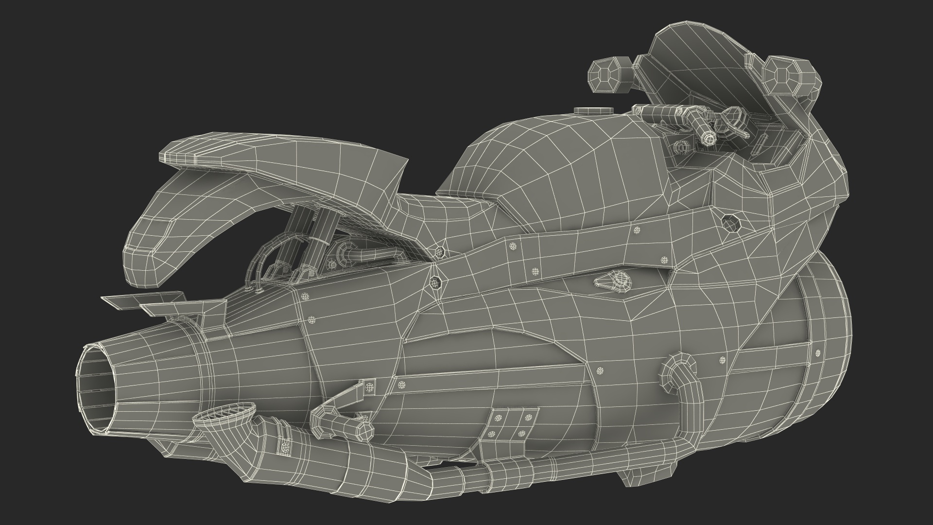 3D Futuristic Robot on Concept Motorcycle model