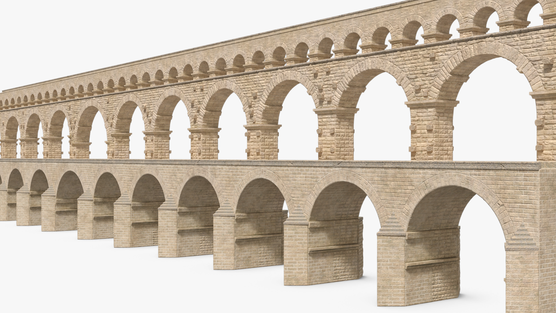 3D Pont du Gard Aqueduct