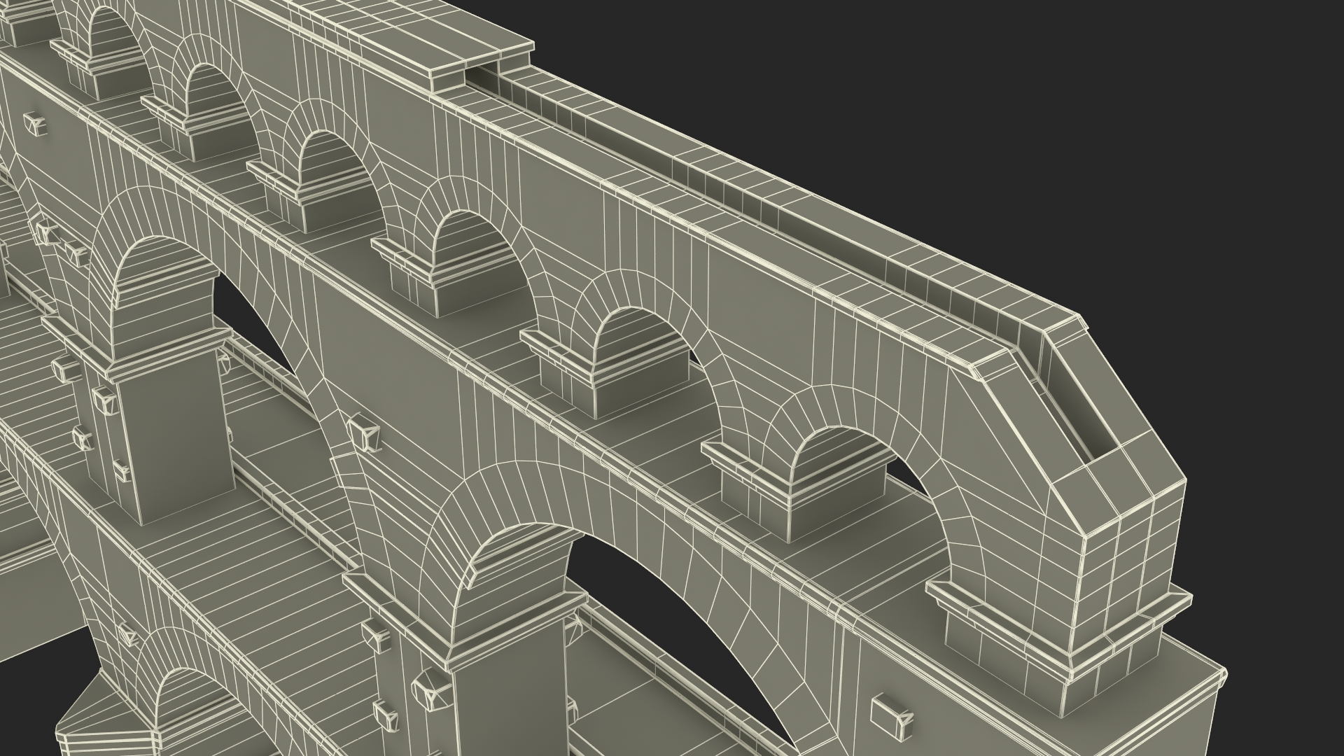 3D Pont du Gard Aqueduct