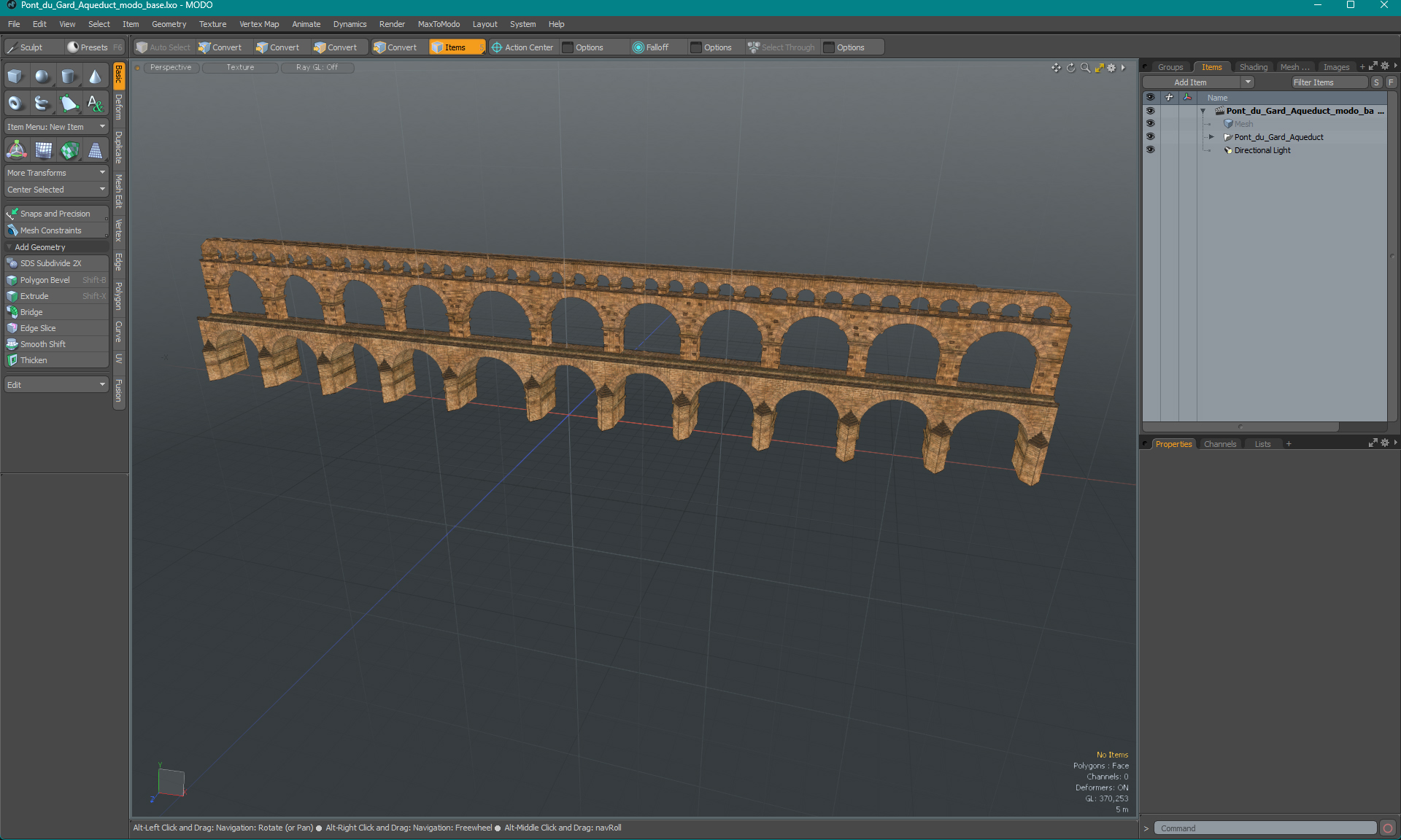 3D Pont du Gard Aqueduct