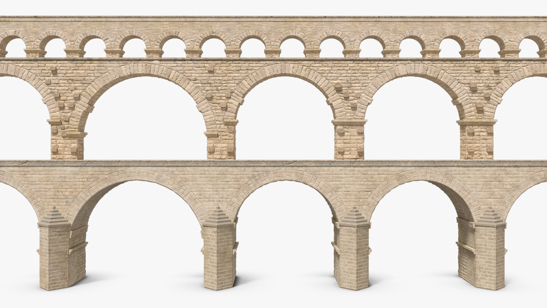 3D Pont du Gard Aqueduct